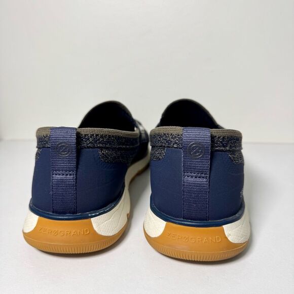Cole Haan 4.ZERØGRAND Stitchlite Slip-On Knit Penny Loafers - Blue/Tan | Size 10 main image 8